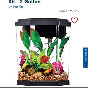 Top fin Hexagon 2.5 gallon fish tank